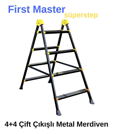 ERC First Master Superstep 4+4 Çift Çıkışlı Metal Merdiven