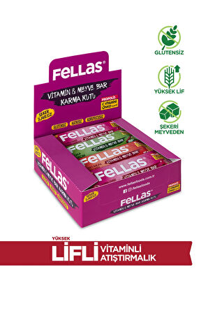 Vitamin & Meyve Bar Karma Kutu 12 Adet (3 Çeşit)