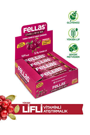 Vitamin & Meyve Bar - Turna Yemişi Ve Kabak Çekirdeği 35 gr X 12 Adet