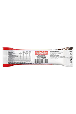Yüksek Protein Bar 45g Süper İkili Kutu 24 Adet - Hindistan Cevizli x12 Adet + Yer Fıstıklı x 12 Adet