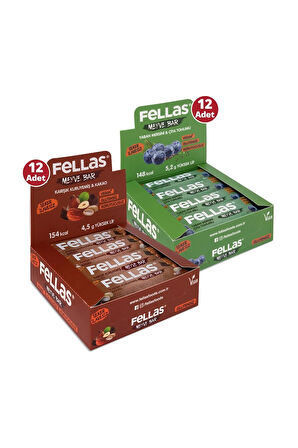 Meyve Bar 40 G Süper Ikili Kutu 24 Adet - Krş. Kuruyemiş X 12 Adet + Yaban Mersini X 12 Adet