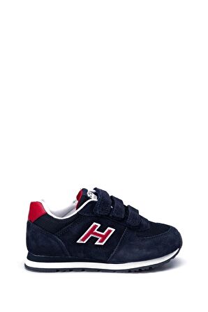 Hammer Jack Hakiki Deri Peru Lacivert - Kırmızı Unisex Çocuk Spor Ayakkabı 