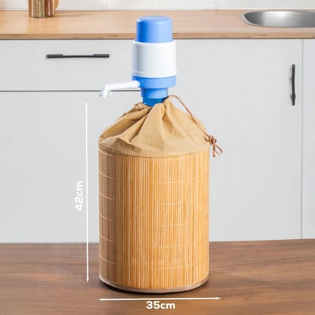 Porsima Pbt-592 Bambu Damacana Kılıfı Kumaş Korumalı İpli Hasır Kılıf 35*42cm 19lt