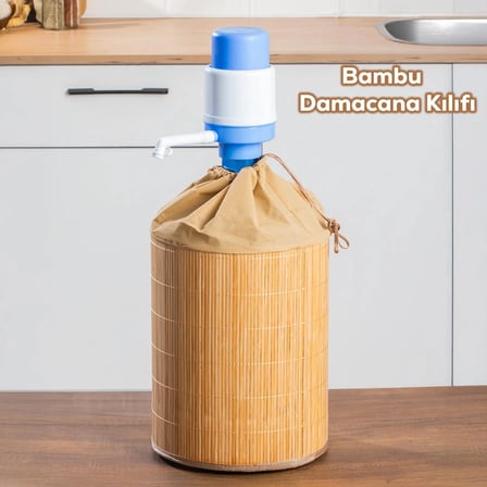 Porsima Pbt-592 Bambu Damacana Kılıfı Kumaş Korumalı İpli Hasır Kılıf 35*42cm 19lt