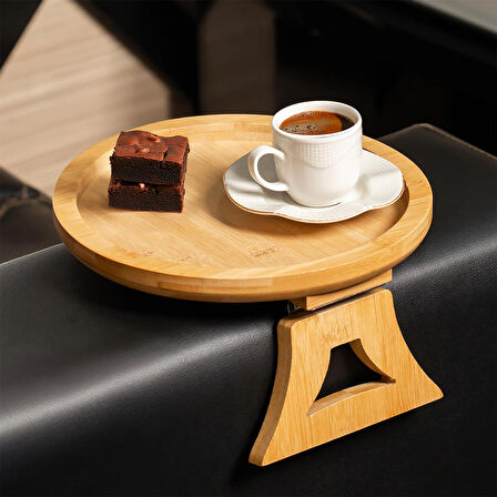 Porsima Pbt-414 Bambu Koltuk Matı Ahşap Kanepe Koltuk Kenarı Sehpa Yan Sehpa Koltuk Katlanabilir Koltuk Kenarı Tepsisi