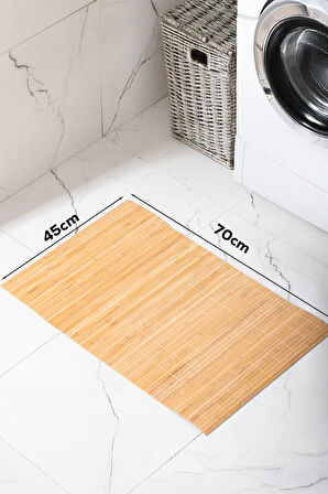 Porsima Pbt-374 Ahşap Bambu Paspas Kaymaz Banyo Matı 45x70cm 