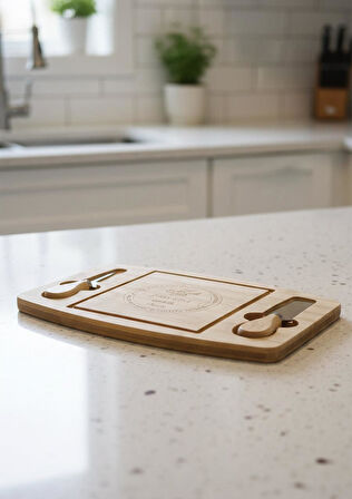 Bambu Peynir Tabağı - Peynir Sunumluk Seti- 3 Parça