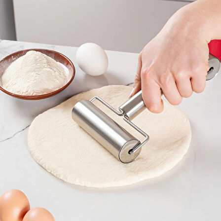 Porsima 226 Çelik Pratik Rulo Pürüzsüz Çift Yönlü Merdane Oklava