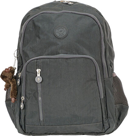 Pippa Yogi Dört Bölmeli Krinkıl Okul ve Günlük Sırt Çantası - Kız ve Erkek - Koyu Gri - CNT8030-05