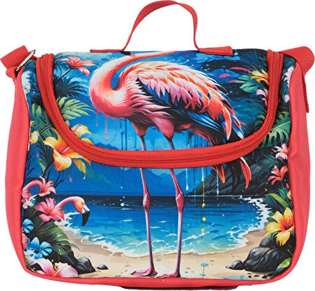 Pippa Kız Çocuk Üç Gözlü Kırmızı İlkokul Üçlü Okul Çanta Seti - Flamingo - PPSET5360