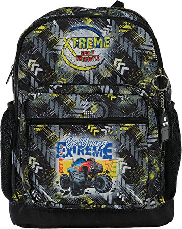 Pippa Erkek Çocuk Üç Gözlü Siyah İlkokul Üçlü Okul Çanta Seti - Arazi Aracı - PPSET5400