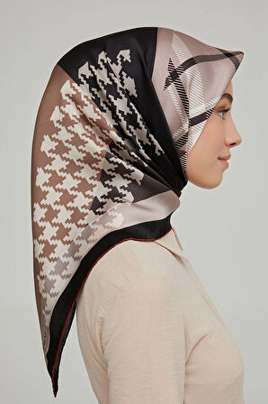 Armine Yeni Sezon 2022 İlkbahar Yaz Serisi %100 İPEK  Ekose Desen İpek Twill Eşarp 8620D-04