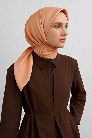 Armine Turuncu Düz Renk Tivil İpek Eşarp 10D02 - 120