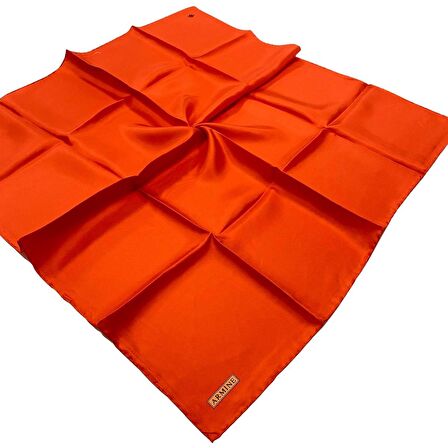 Armine Tivil Turuncu Düz Renk İpek Eşarp 10D02-129