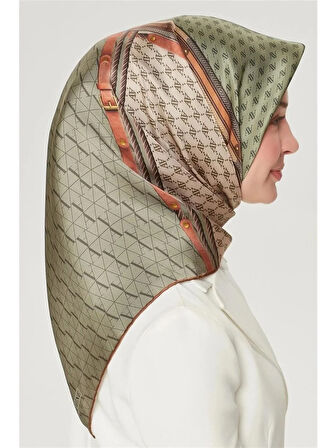 Armine Nostalji Sura İpek 8519-06 Yeşil Karışık Desen