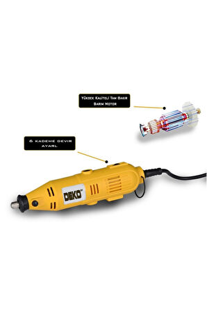 Germany 40 Parça Gravür Oyma Makinesi Dremel Taşlama Zımpara Kesme Seti Dkt  40