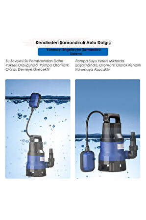 Qsb550 550w Plastik Gövdeli Kirli Ve Temiz Su Dalgıç Pompa Seti Şamandıralı Otomatik Paket Dkt-550d