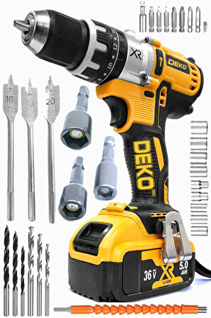 36 V 5 Ah Xr Technology Darbeli Matkap Çantalı Yedek Bataryalı 30 Parça Set Hediyeli