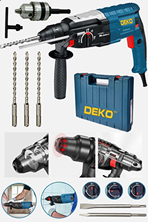 3500 W Bakir Sargili Kırıcı Delici Hilti Matkap Metal Şanzumanlı + 5 Adet Uç Yedek Mandren