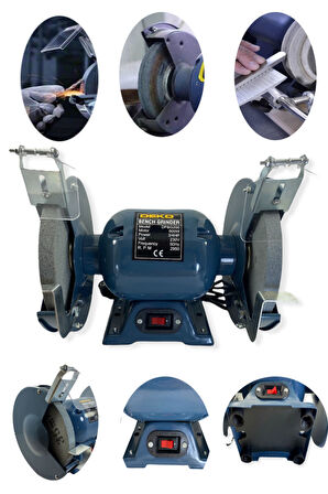 Hybrid Tech 600 Watt Bakır Sargı Çark Motoru Balta Bıçak Bileme Taşlama Makinesi 200 Mm Çark Motoru