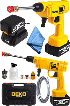 Akülü 60bar Yüksek Basınçlı Oto Yıkama Klima Temizleme Makinesi 48v + Kurulama Bezi