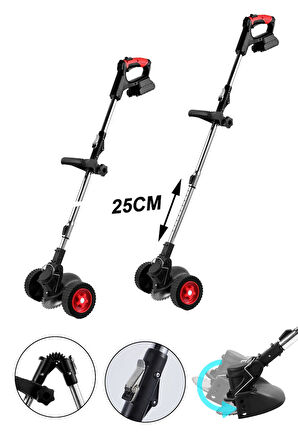 Panasonic Çift Akülü 21 V 2 Ah Kömürsüz Motor Çim Çalı Ot Biçme Tırpanı Teleskopik Uzatma Kolu