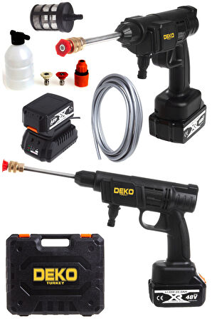 Yüksek Basınçlı Akülü Araba Oto Yıkama Makinesi Sprey Su Tabancası 1500 W 55bar 48v Deterjan Kit