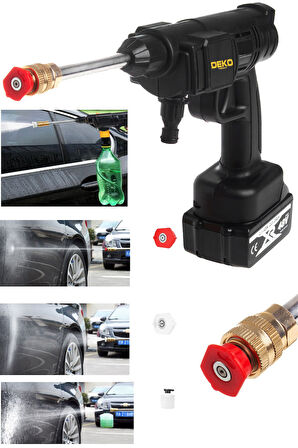 Yüksek Basınçlı Akülü Araba Oto Yıkama Makinesi Sprey Su Tabancası 1500 W 55bar 48v Deterjan Kit