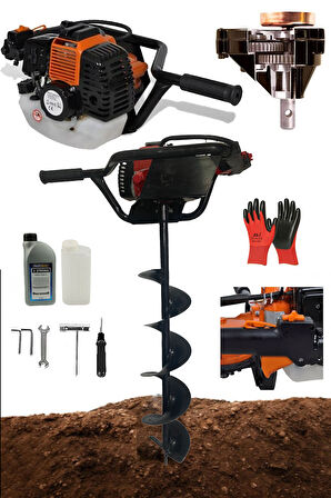 Dkt7980 Benzinli Fidan Dikme Toprak Burgu Makinesi 150mm*100cm Toprak Delme Ucu 7.9 Hp Xmotor