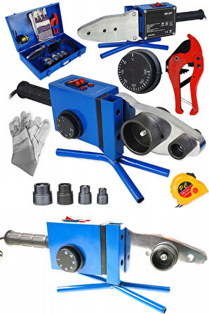 2000Watt Çift Rezidanslı Hava Soğutmalı Isı Ayarlı PPRC Plastik Boru Kaynak Makinesi + Makas Metre