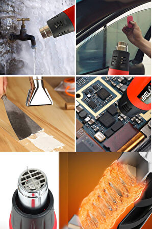 RED 5000 W Çift Kademeli Sıcak Hava Isı Tabancası Çift Kademeli Termik Koruma Bakır Rezistant 1100 C