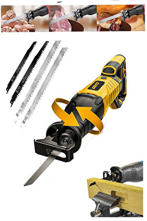 Dkt1130 1100w Devir Ayarlı 180° Döner Başlıklı Tilki Kuyruğu Ahşap Metal Kemik Et Kesme + 5 Bıçak