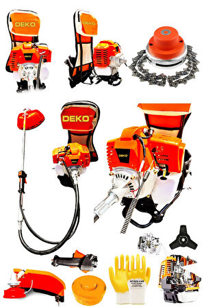 Turbo Çelik Krank 3.2 Hp 63cc Benzinli Sırt Tipi Tırpan Çayır Ot Biçme Makinesi