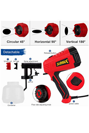 Sweden Yüksek Basınçlı Boya Ilaç Dezenfektan Püskürtme Makinesi Elektrikli Sprey Boya Tabancası 800w