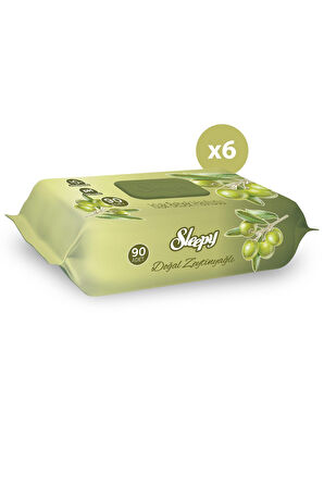 Sleepy Doğal Zeytinyağı Ve Pamuksu Lifler Islak Mendil 6 x 90'lı 