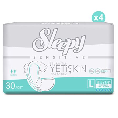 4'lü Sleepy Large Yetişkin Hasta Bezi 30x4 Adet (120 Adet)