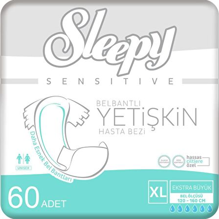 2'li Sleepy Xlarge Yetişkin Hasta Bezi 30x2 (60 Adet)