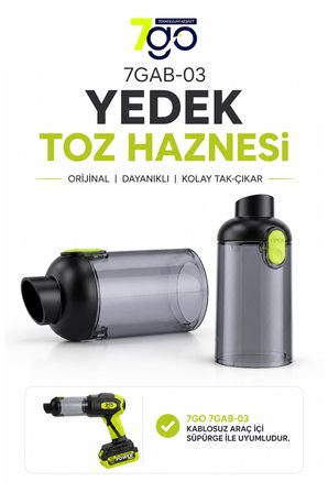 7GO 7GAB-03 Orijinal Yedek Toz Haznesi | Şeffaf Toz Haznesi | Kolay Tak-Çıkar | Dayanıklı Plastik Gövde