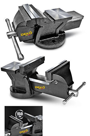 Yerli Üretim 150mm 6" Sabit Tabanlı Özel Alaşım Paslanmaz Çelik Sabit Tezgah Masa Mengenesi Örslü