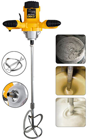 Dkt1530 3000 Watt Bakır Sargı Hybrid Motor 6 Kademeli Alçı Boya Ve Harç Karıştırıcı Mikser