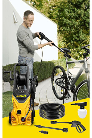 135 Bar 1500w Bakır Sargılı Yüksek Basınçlı Bahçe Ve Oto Yıkama Makinesi Seti + Fiber Bez Hediyeli