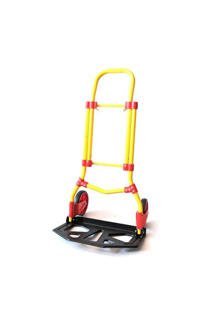 Balatlı Katlanabilir Portatif Paket ve Koli Taşıma Arabası 90 Kg. Kapasiteli Sarı FT90