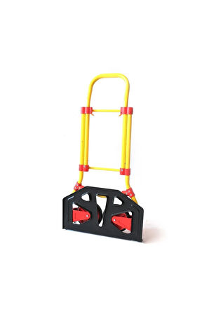 Balatlı Katlanabilir Portatif Paket ve Koli Taşıma Arabası 90 Kg. Kapasiteli Sarı FT90