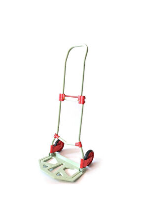 Balatlı Katlanabilir Portatif Paket ve Koli Taşıma Arabası 90 Kg. Kapasiteli Yeşil FT90