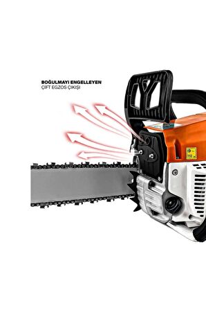 STAXX POWER Tt-63 5.9 Hp 50 cm Pala Tam Professional Çift Egzoz Ağaç Motoru Motorlu Testere Hızar 63 Cc