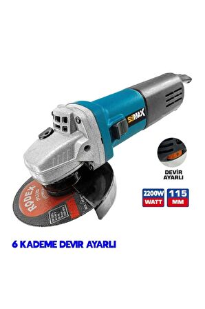 6 Kademe Devir Ayarlı Taşlama Spiral Makinesi 11-125mm 2200watt Taş Hediyeli