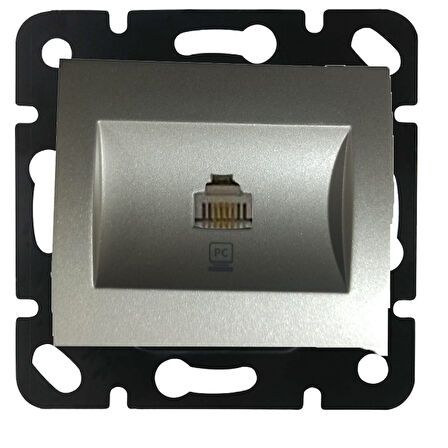 Viko Panasonic Thea Blu Metalik Beyaz Tekli Data Cat-6 İnternet Prizi Çerçevesiz WBTR04045MW-TR