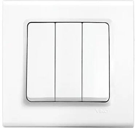 VİKO LİNNERA ÜÇLÜ ANAHTAR BEYAZ ÇERÇEVELİ