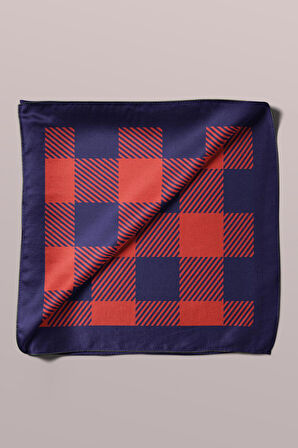 D95 Kadın Ekose Desenli Bandana 50x50 DG0172-22