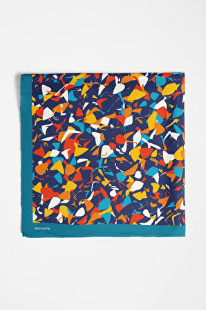 D100 Kadın Mix Desenli Bandana 50x50 Lacivert DG0179-22